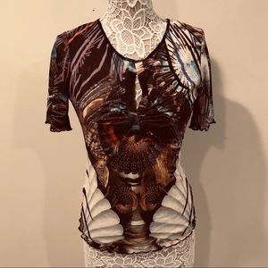 Beautiful colorful beaded short sleeve top